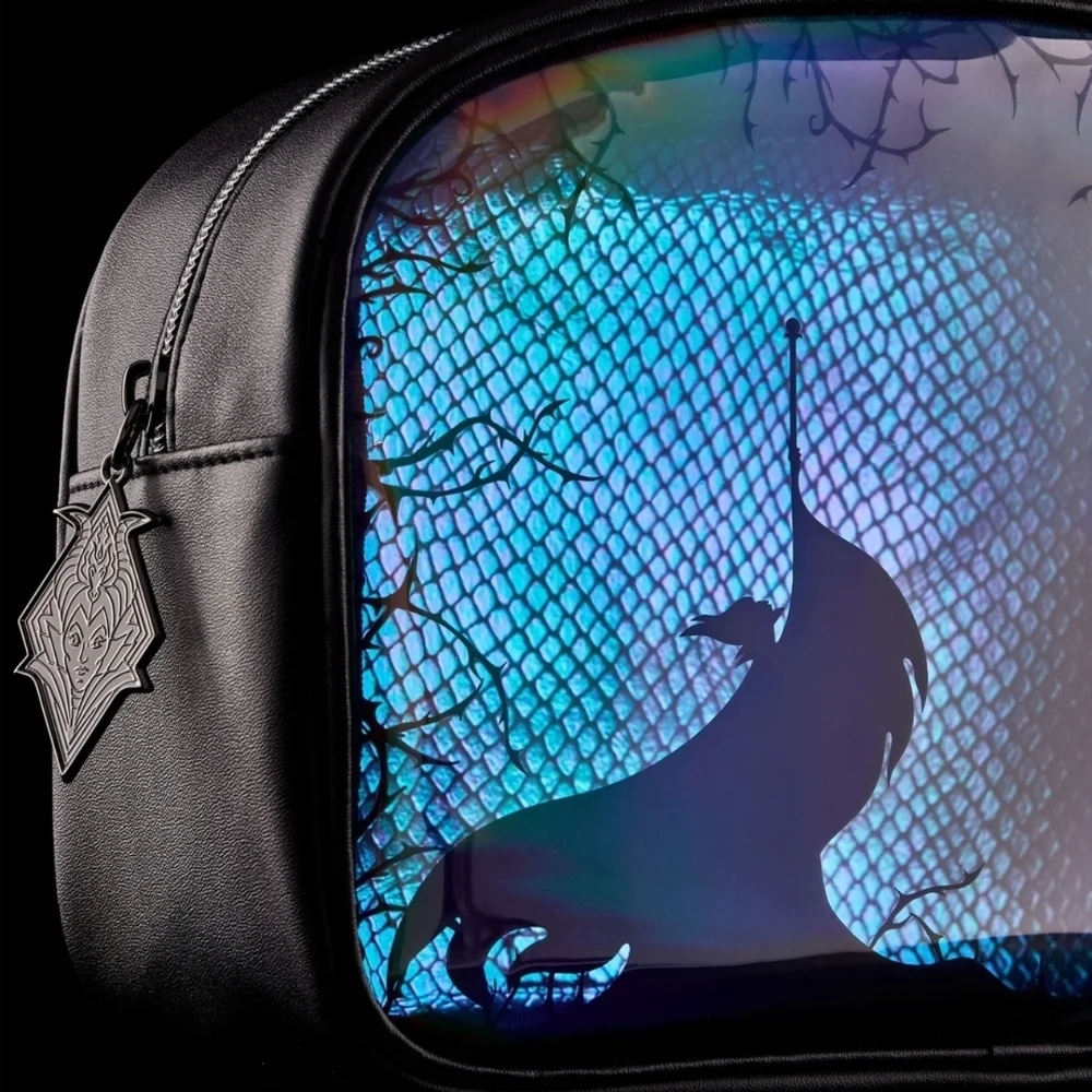 DISNEY Maleficient Holographic Black Cosmetic Bag Bath & Body Works Collab - Picture 3 of 7